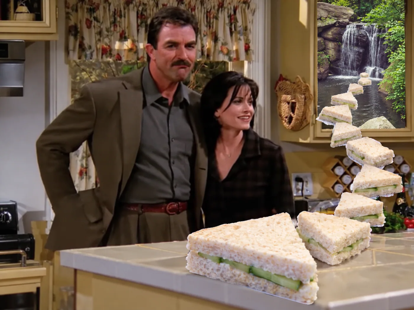 The One With the Cucumber Sandwiches — The kitchen has a new water feature. Monica has concerns.