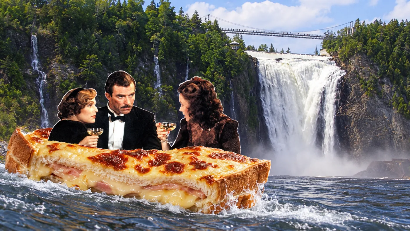 Croque monsieur — A formally dressed monsieur and an aggressively elegant ham-and-cheese sandwich.