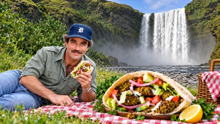 Falafel pita sandwich finished collage