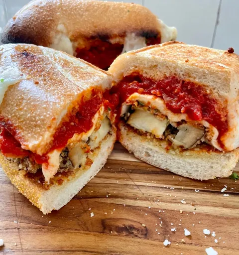 Sandwich photograph for Eggplant parmesan sandwich
