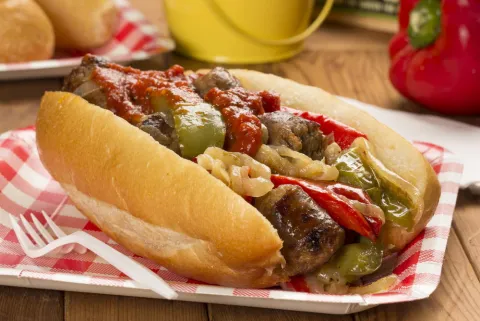 Sandwich photograph for Sausage and peppers sandwich