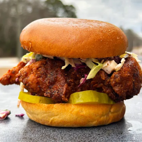 Sandwich photograph for Nashville hot chicken sandwich