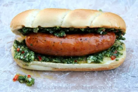 Sandwich photograph for Choripan