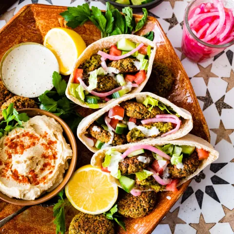 Sandwich photograph for Falafel pita sandwich
