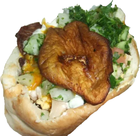 Sandwich photograph for Sabich sandwich
