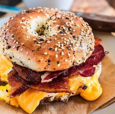 Sandwich photograph for Bacon egg and cheese bagel